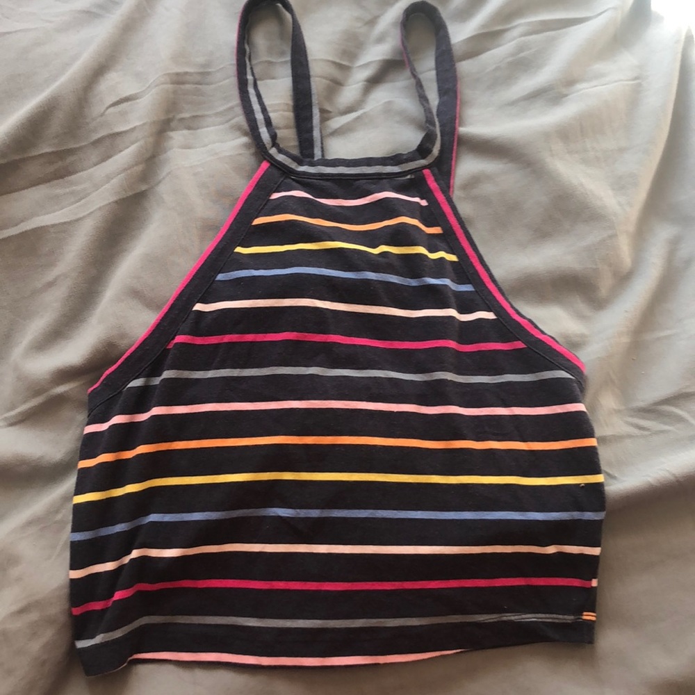 Navy and stripes crop top